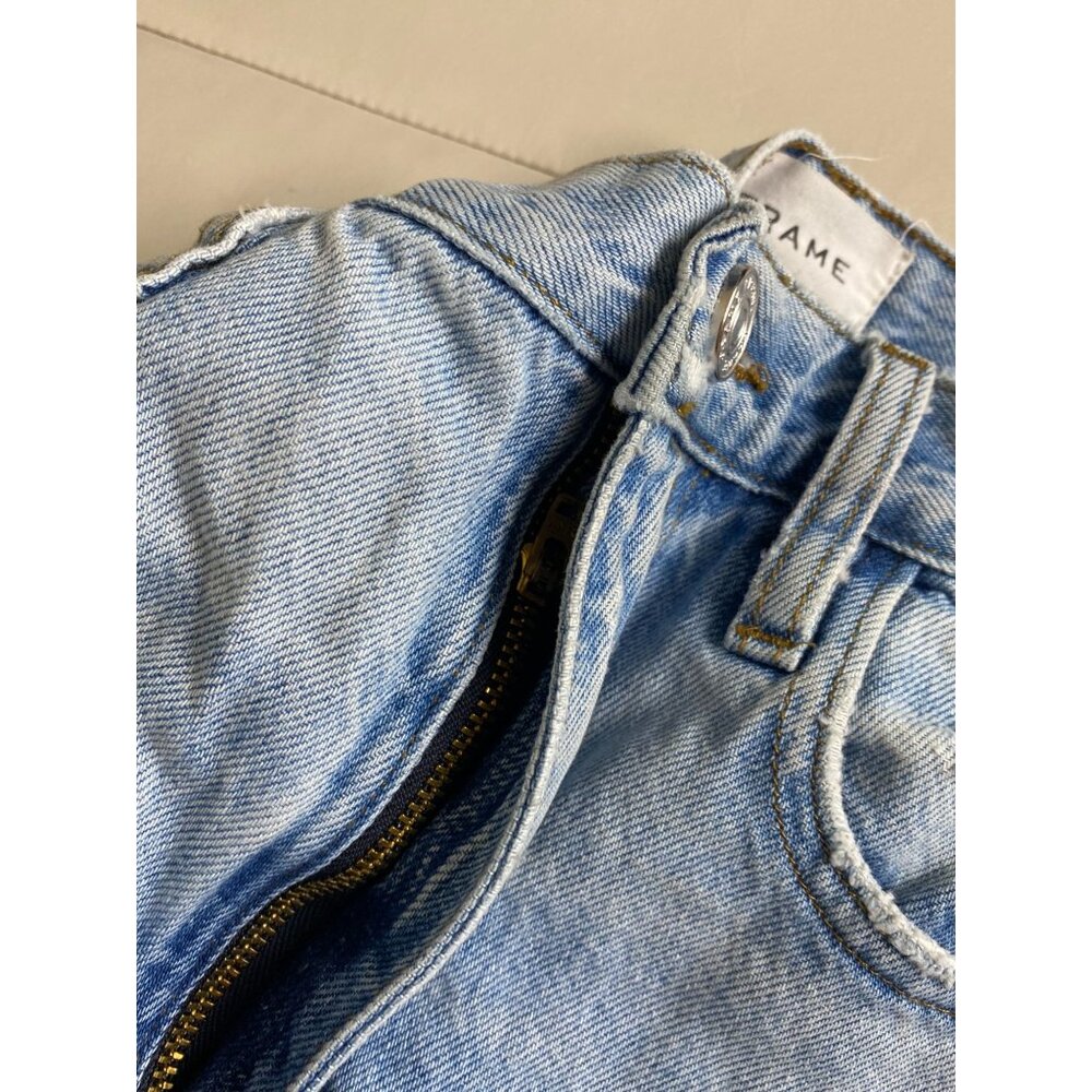 💜 Frame Women's Le Jane Crop Jeans Light Wash Distressed Denim 27 Straight - Picture 14 of 16